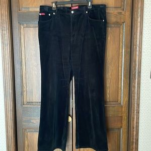 Chaps Size 16 Black Light weight Corduroy Pants with Flare Legs